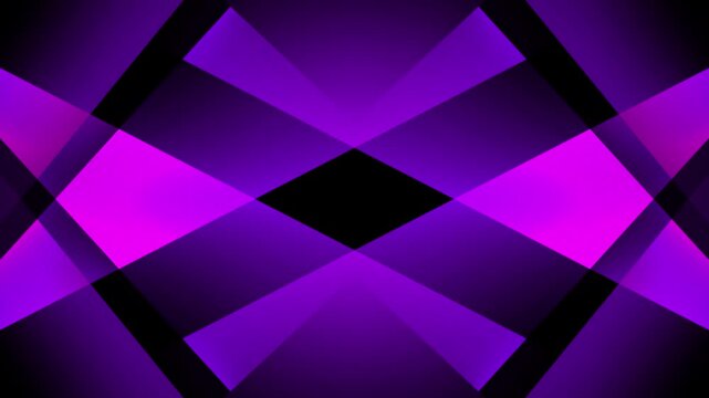 Abstract animated background with glowing purple shapes that rotate to form a seamless geometric pattern, creating modern motion graphics, for creative design, digital art, or elegant corporate themes
