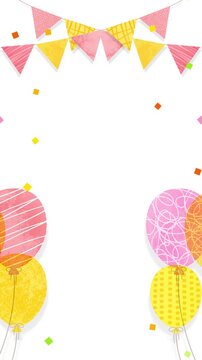 Balloon Celebration Frame Loop Background (Vertical 9:16)