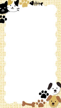 Cat and Dog Decorative Background (Vertical 9:16)