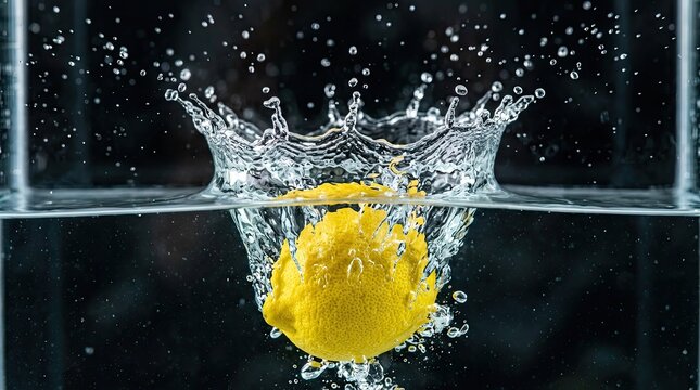 lemon splash in water