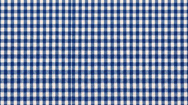 Close-up of Blue and White Gingham Fabric Texture for Fashion and Home Decor