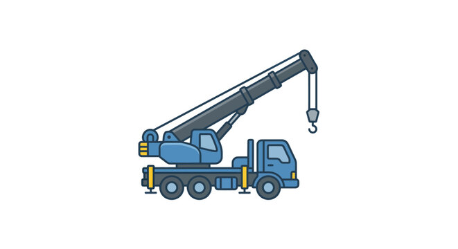 Blue mobile telescopic crane truck for heavy lifting.