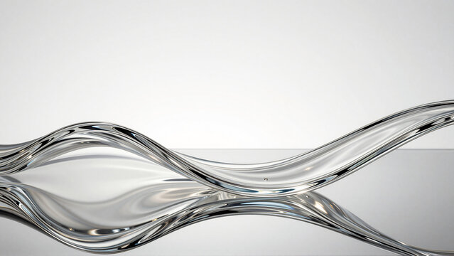 Abstract Transparent Glass Wave Flowing Background