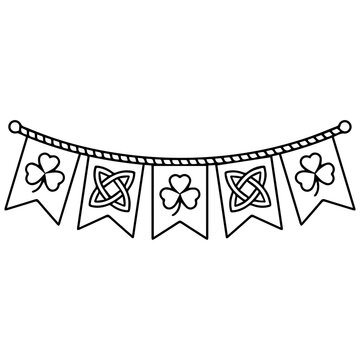 Bunting garland with shamrock and celtic knot flags shamrock decoration celebration stpatrick tradition