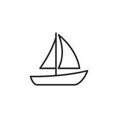 Fototapeta premium Minimalist Sailboat Vector Icon Design Isolated on White Background for Marine Graphic