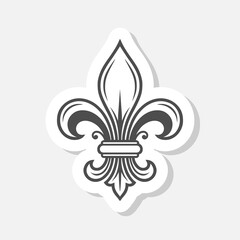 Fleur de lis sign icon sticker isolated on gray background © sljubisa