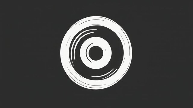 with dart appearing and hitting center during animation with subtle motion on dark background