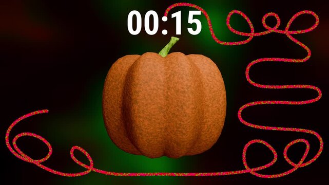 Halloween Timer with Scary Pumpkin 20 to 0 - Countdown 20 seconds 