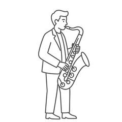 Fototapeta premium Man playing saxophone