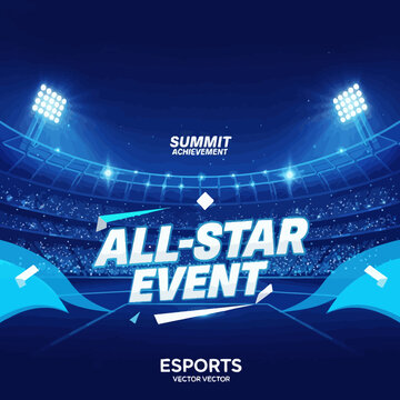 Dynamic Esports Stadium Arena Lights Exploding With Celebration During All-Star Event