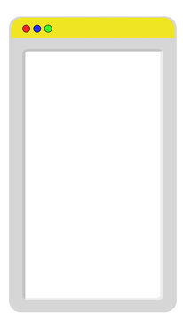 Vertical Mobile Web Browser Window Frame Interface Smartphone Screen UI UX Template Illustration Isolated On White Background