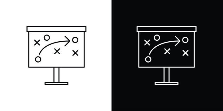 Tactical game strategy board line icon outline vector illustration isolated