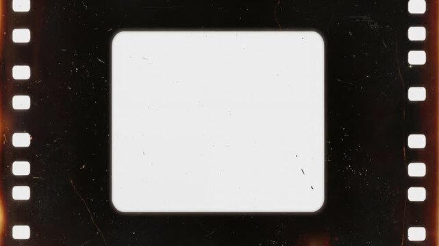 Authentic 4K Super 8 Film Frame With Sprocket Hole for Retro Vintage, Super 16 Film Frame Grain Dust Authentic Scan from Vintage, Film Matte Overlay With Halation Effect And Subtle Shake