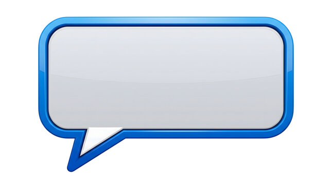 Blue speech bubble isolated on transparent background featuring graphic, cutout, png, no background, comic style, message bubble, dialogue, chat, conversation, text, communication, quote and comment