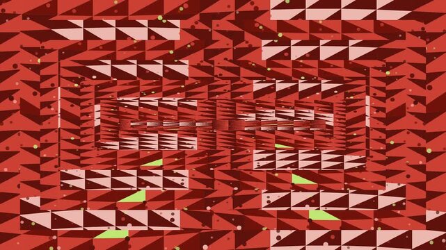 Abstract geometric retro pattern background with repeating triangular shapes in shades of red and pink