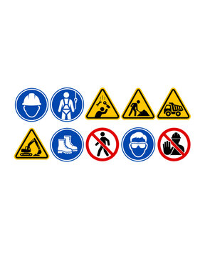 Construction Safety Signs Set