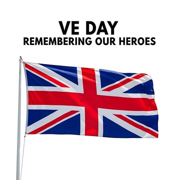 Ve day remembering our heroes with union jack flag