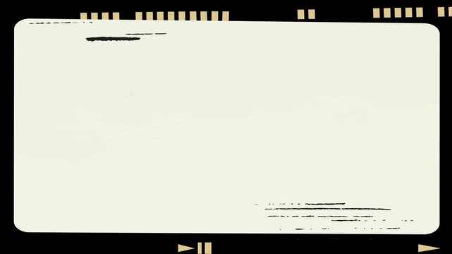 Super 8 Film Frame Overlay with Dust and Scratches, Super 8 film overlay noise dirt vintage 8mm film frame texture nostalgic video effect, Seamless looping old retro vintage photo film frame animated