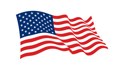 Fototapeta premium Waving flag of the United States of America isolated on white background.