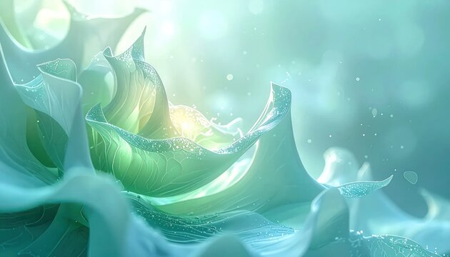 Bioluminescent glowing green liquid wave texture.