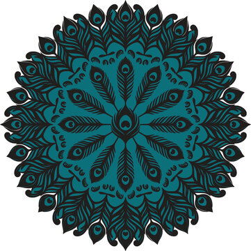 Colorful geometric mandala pattern with diamond shapes and floral design in center