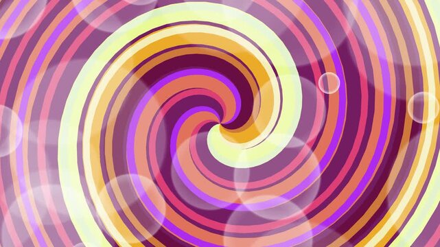 Vibrant Psychedelic Swirl Background Featuring Circular Concentric Patterns and Soft Bokeh Light Effects for Dynamic Visual Design