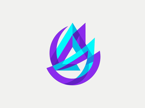 Abstract Geometric Shape Logo With Vibrant Colors