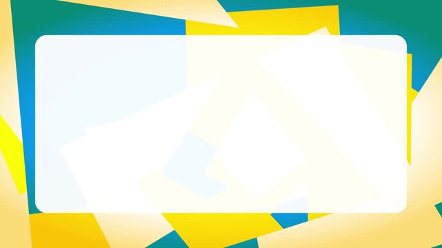 カラフルな幾何学図形が回転・拡大する抽象モーション背景アニメーション（テキストスペース）