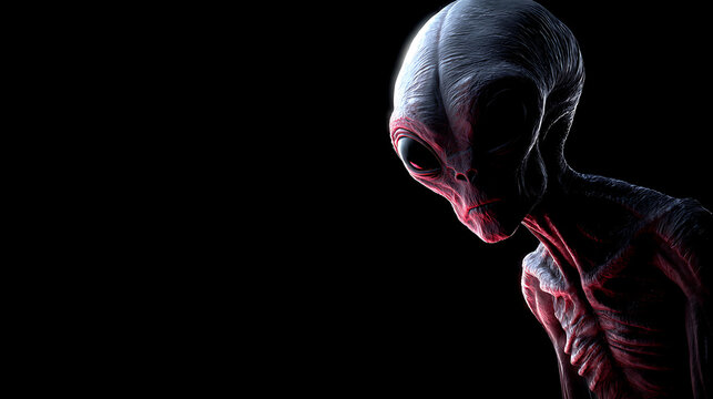 portrait of a young alien with red hair