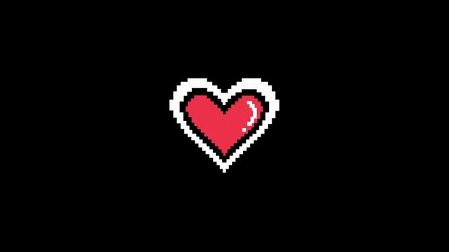 heart beating 8 bit pixel animation