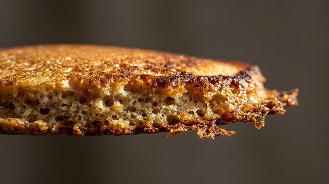 Extreme Close Up Pancake Edge Golden Brown Crispy Rim
