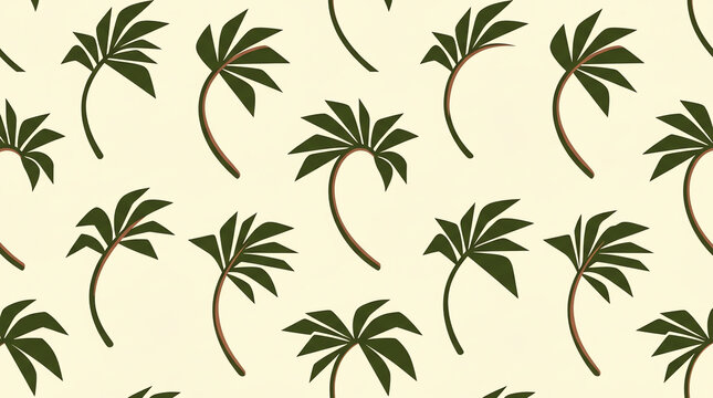 Background pattern palm tree in tropical leaf vector of simple nature seamless wallpaper texture botanical