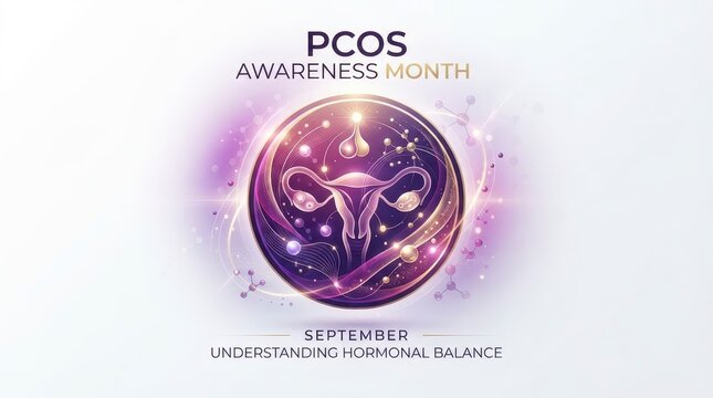 PCOS Awareness Month illustration with uterus icon