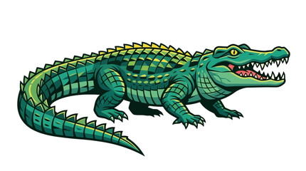 Fototapeta premium Green Alligator Cartoon Vector Illustration