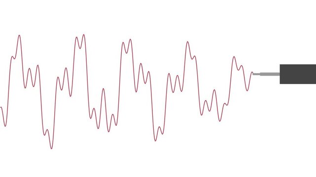 Minimalist Red Seismograph Waveform Polygraph Line Animation Motion Graphics Loop