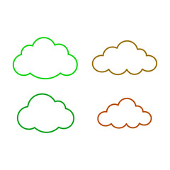 Fototapeta premium Outline cloud weather icons vector design elements set with collection, atmosphere