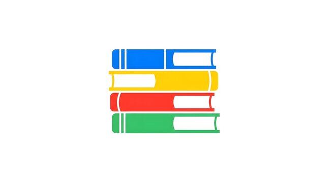 Colorful stack of books icon isolated on white background