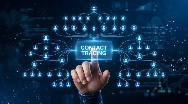 Hand activating digital contact tracing network with interconnected