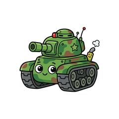 Naklejka premium cute cartoon tank vector illustration