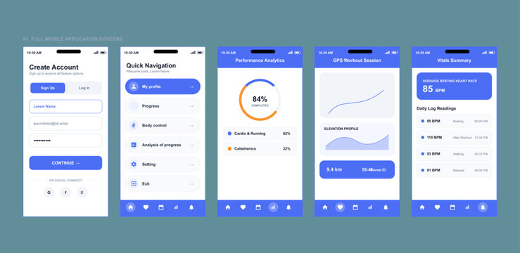 Finance app UI kit mobile dashboard, smartphone screen mockup internet banking, financial analytics and wallet transactions vector set