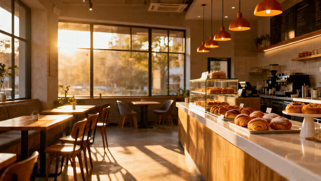 Cozy Modern Cafe Interior