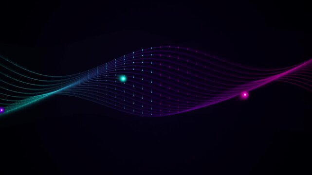 Abstract glowing particles in dark space