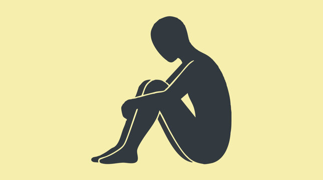 Silhouette of person sitting, symbolizing sadness, depression, and introspection