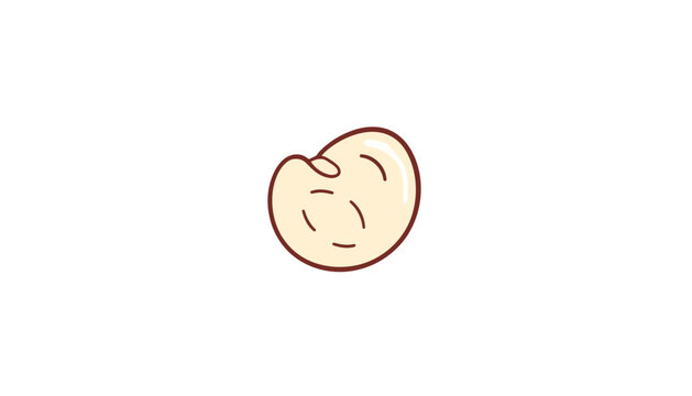 Kidney bean illustration displays a simple stylized legume shape with a brown outline on a white background.
