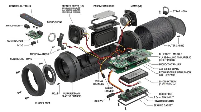 Wireless Bluetooth Speaker Electronic Parts
