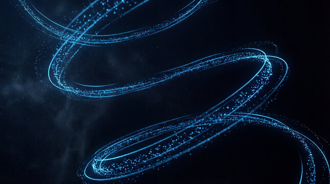 Abstract Blue Digital Data Stream Flowing Through Futuristic Network, Glowing Cyber Data Wave With High Speed Digital Connections, Futuristic Blue Technology Stream Representing Big Data and Network 