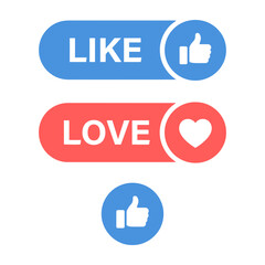 Obraz premium Social media like love buttons icons