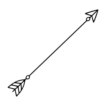 boho tribal arrow line art vector illustration