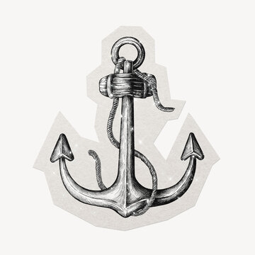 Metal shank anchor paper element white border