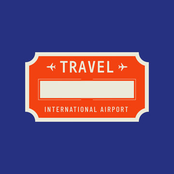 Red airport badge isolated design